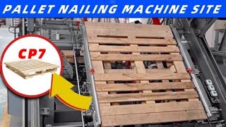 Semi Automatic Epal CP7 Wood Pallet Nailing Machine Euro Block Pallet Making Production Line
