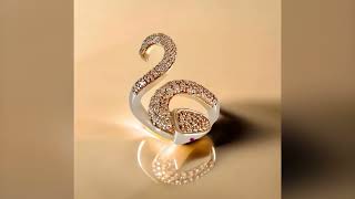 Elegant Yellow Gold Snake Ring with Ruby & Diamond Accents ✨🐍