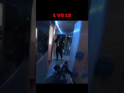1 vs 12 #airsoft #airsoftcqb #airsoftfrance #paintball #w #milsim #warzone #war #fakegun #aeg