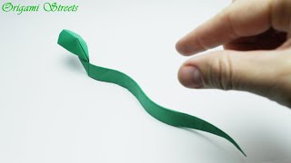 Как сделать змею из бумаги  Оригами змея из бумаги
