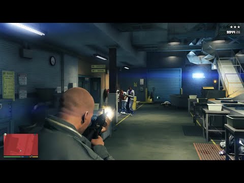 GTA 5 RDE 4.0 -  Cluckin Bell Chicken Factory Ballas Shootout + Ten Star Escape