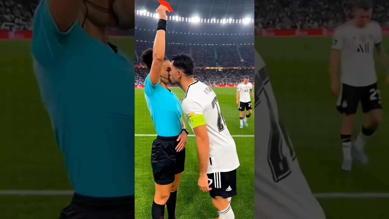 After getting a red card, he kissed the umpire.#shorts #shortvideo
