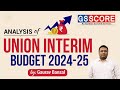 Union interim budget 202425 analysis by gaurav bansal  gs score budget budget2024