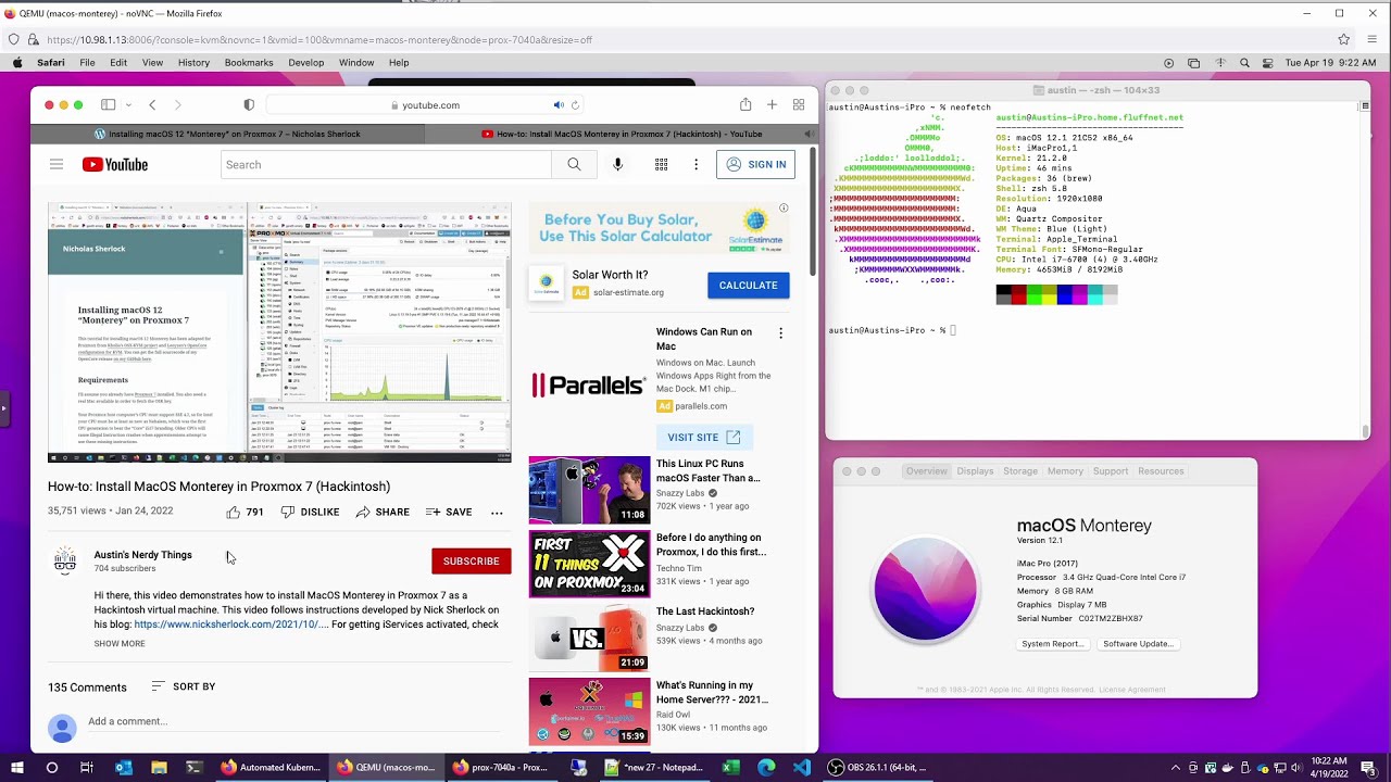 Part 2 - How-to: finish configuring MacOS Monterey Virtual Machine on  Proxmox (Hackintosh) - YouTube