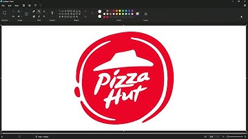 How to draw a Pizza Hut logo in MS Paint Windows 11