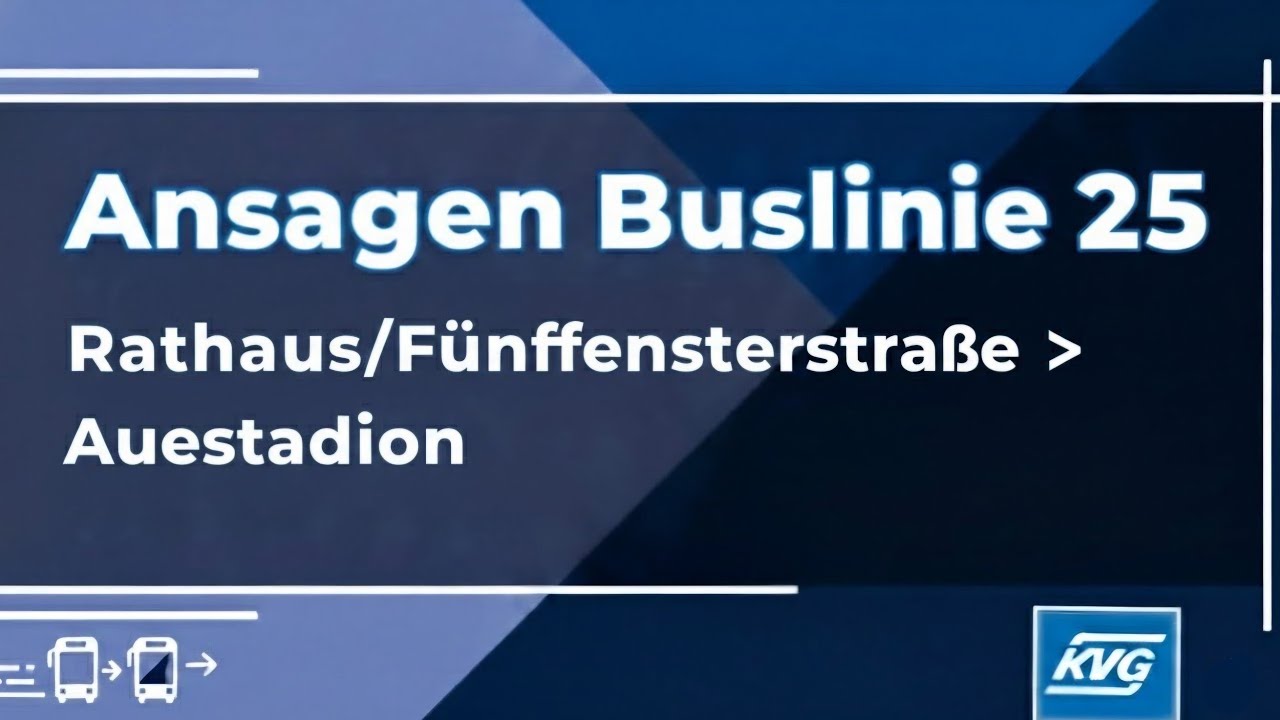 Ansagen Kassel Buslinie 25: Alle Ansagen Rathaus/Fünffensterstraße nach Auestadion