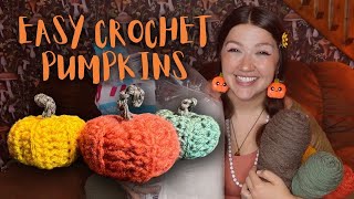 BEGINNER FRIENDLY | how to crochet pumpkins | crochet fall craft for beginners