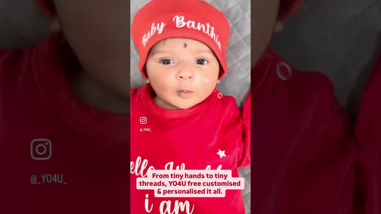 New born baby customised & personalised bodysuit with cap 