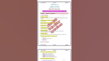 NIOS 229 Data Entry Operations Most Important Questions with Answers | Class 10 Exam 2025  100% Real