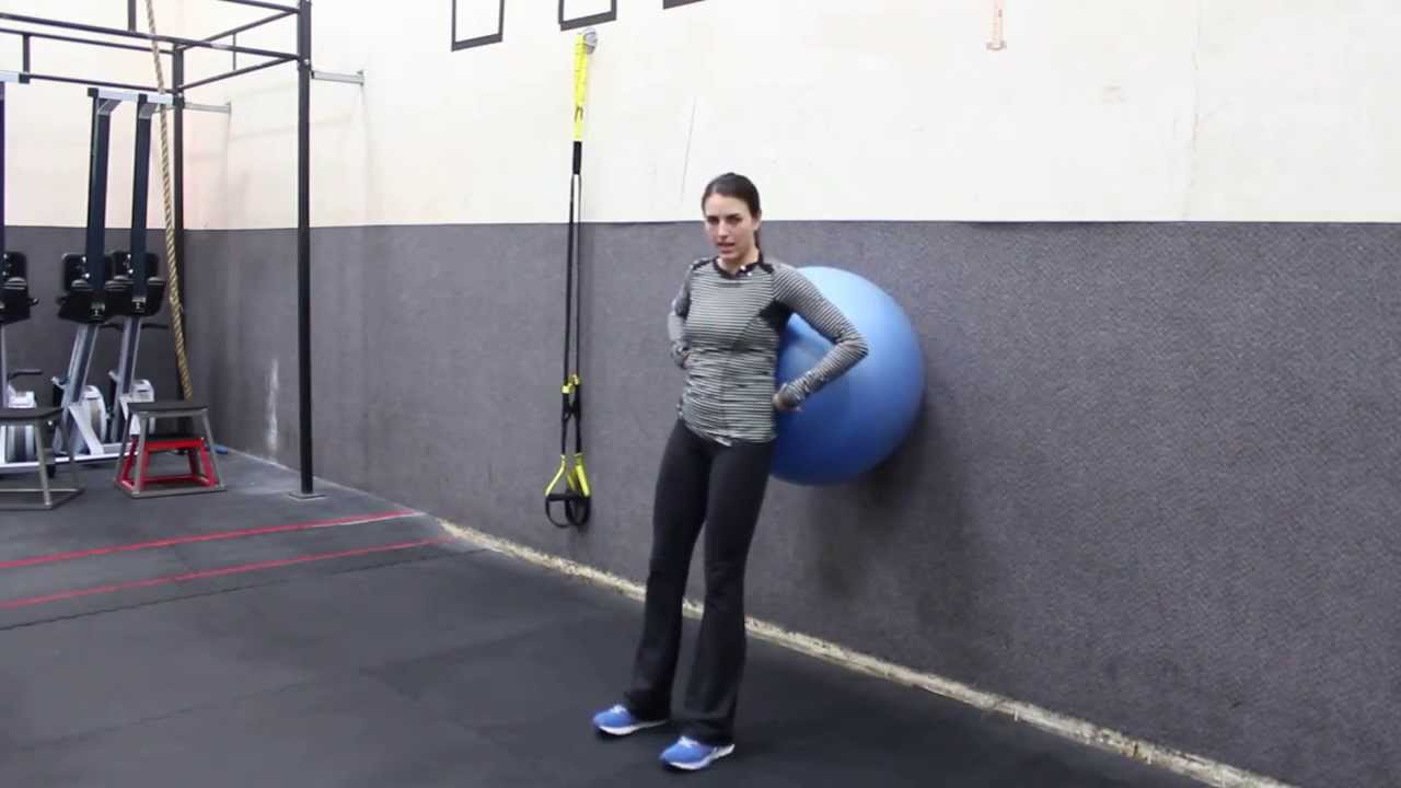 Stability Ball Wall Squat - YouTube