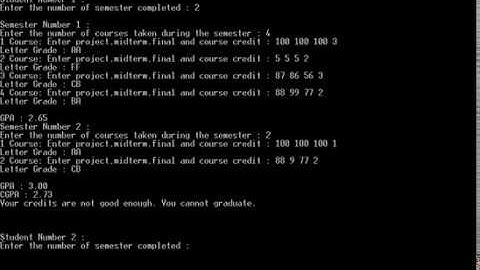 GPA Calculator | Programming Projects
