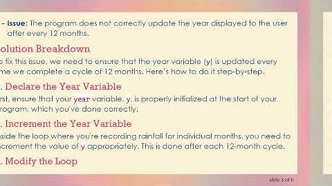 How to Increment Years in Your Java Rainfall Program