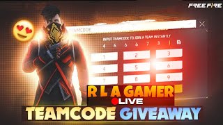 R L A GAMER IS LIVE COSTEM GAMEPLAY 🔥 TEAM CODE GIVEAWAY || LIVE CUSTOM GAMEPLAY ♥️