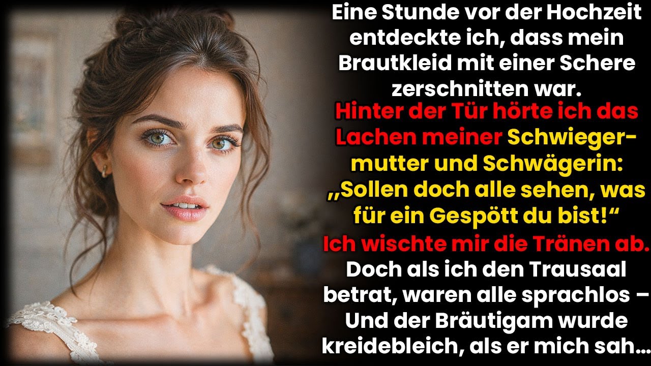 1 Std. vor der Hochzeit zerschnitten Schwiegermutter & Schwägerin mein Kleid; „Bettlerin!“