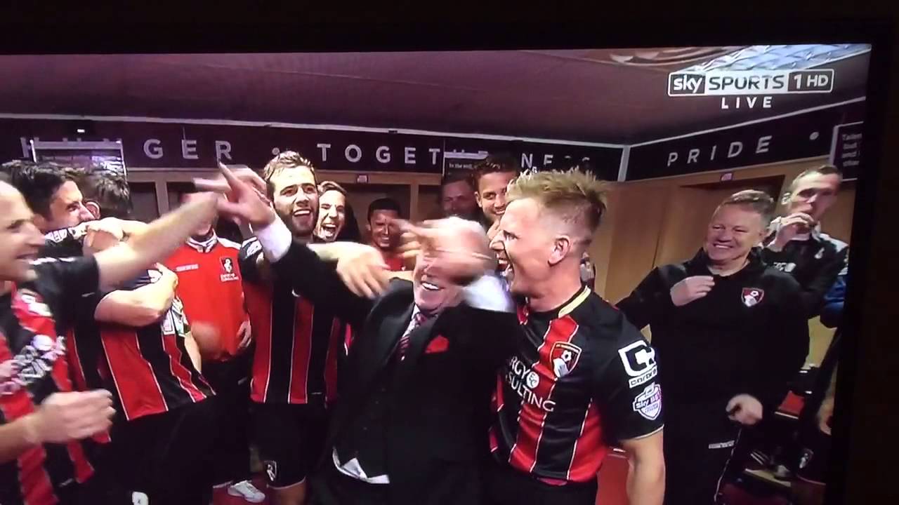 AFC Bournemouth chairman Jeff Mostyn celebrates