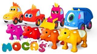 Sing with Mocas! Cartoons &amp; Learn Farm Animals song for kids. Nursery rhymes &amp; songs for kids.