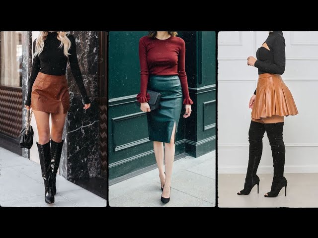 LEATHER SKIRT AND BOOTS OUTFIT | SPRING EDITION - YouTube