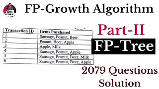 FP-Growth Algorithm | Part-II | FP-Tree | 2079 Questions Solution |