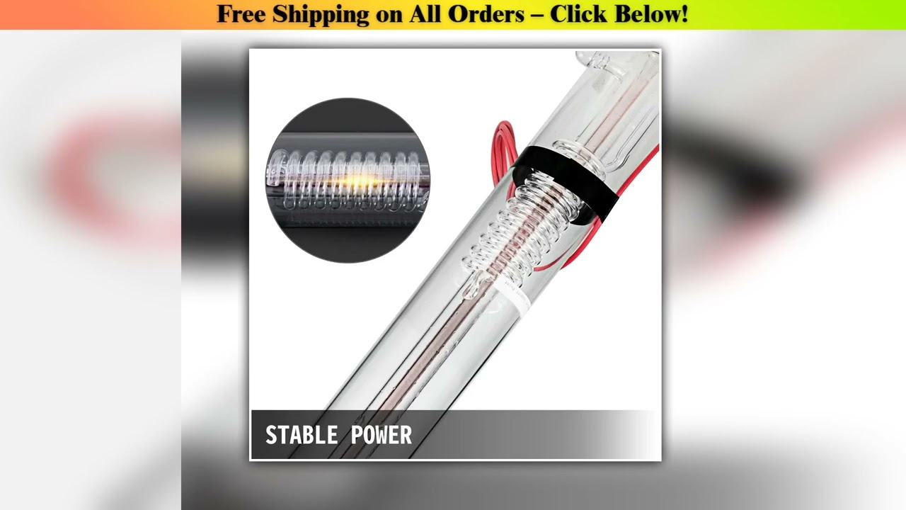 VEVOR 40-130W CO2 Laser Tube with Borosilicate Glass for Engraving/Cutting Acrylic, Wood, Leather,
