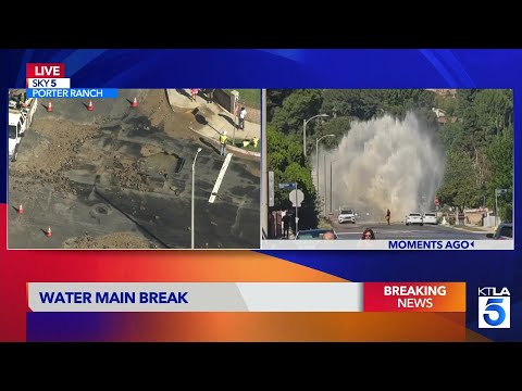 Water main break sends water exploding into air in L.A. neighborhood