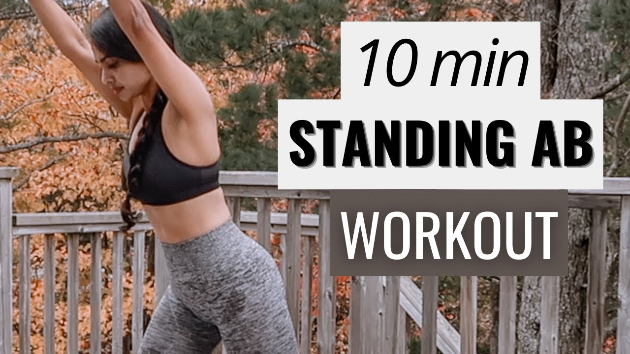 10 min STANDING ABS Workout | Low impact but effective (No equipment ...