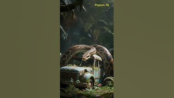 Python wrapped around old rusty bus in amazon forest #shorts #discovery #amazon #viral #nature