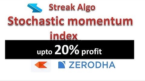 Streak algo using stochastic momentum index (SMI) for both buy and sell signal for zerodha streak