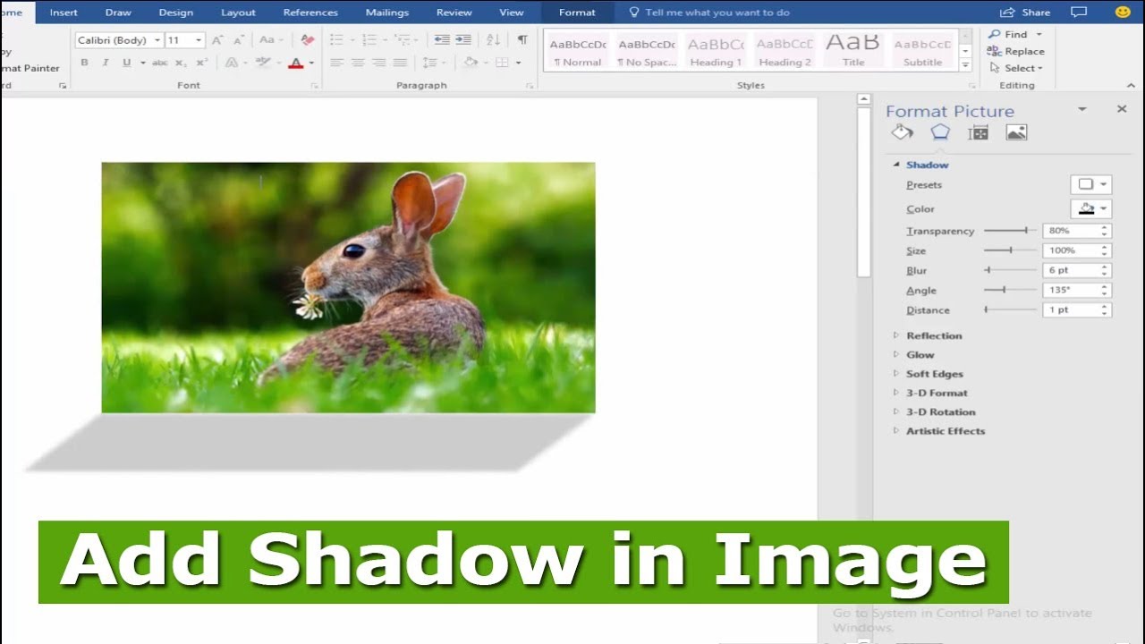 How Do I Add A Shadow To An Image In Word?