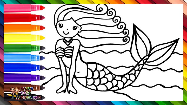 Drawing and Coloring a Cute Mermaid 🧜‍♀️🌊🐚🌈 Drawings for Kids