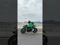 Gril riding kawasaki ninja h2  shorts motogirl superbike kawasakininjah2r h2 ninjah2