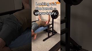 Locking out = elbow injury, unless that’s not always true. #benchpress #strengthtraining #gym