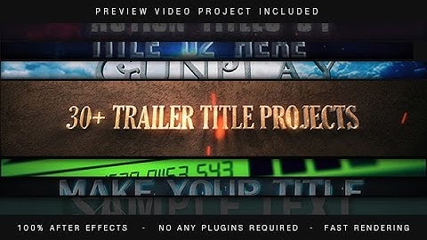 Trailer Titles Pack  - After Effects | Videohive Projects