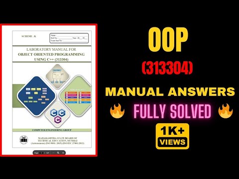 (OOP) ||manual answer | k scheme msbte | OOP | 3rd semester 313304 #6