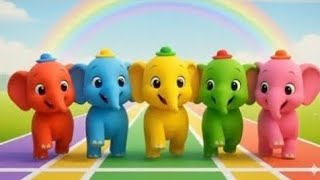 Five Colorful Elephants 🐘🌈 | Learn Colors Song for Kids &amp; Toddlers 2024 | Fun 3D Cartoon