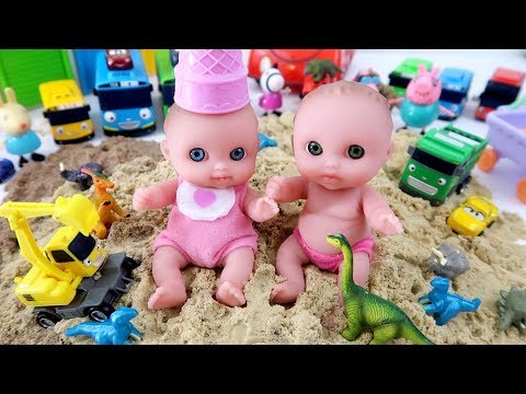 Dinosaurs for Kids Part 2 | Baby Doll Learn Dinosaur name with Tayo Bus Poco & Max | Kinder Joy