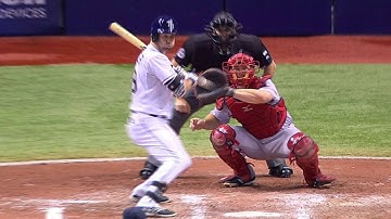 BOS@TB: Kiermaier hit by pitch, call disputed by Sox