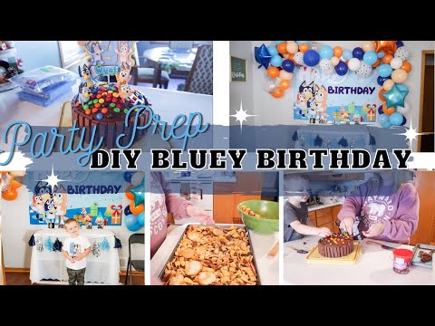 NEW* DIY KIDS PARTY PREP WITH ME 2021 // DIY BLUEY THEMED BIRTHDAY // PARTY  DECOR CAKE & FOOD IDEAS 