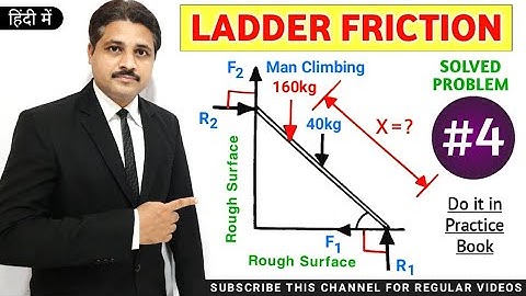 LADDER FRICTION SOLVED PROBLEM 4 IN ENGINEERING MECHANICS IN HINDI @TIKLESACADEMYOFMATHS