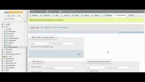 How to Rename Database Tables in phpMyAdmin - MySQL Tutorial