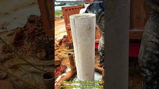 🏗️ Work Smarter! Effortless Concrete Pipe Stacking Trick #works #skills #hardwork #unique #building