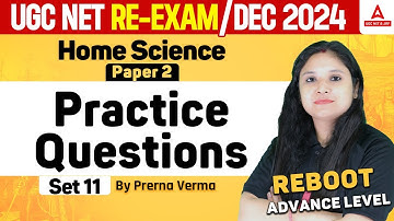 UGC NET Home Science Classes 2024 | Practice Question Set 11 By Prerna Ma