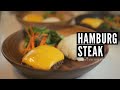 HAMBURG STEAK | Tasty Japanese hamburger steak with cheddar cheese | vlog Japan [Salisbury Steak]