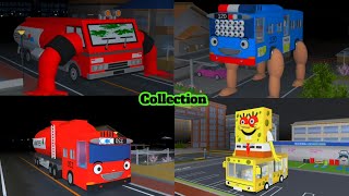 Collection Anomali Bus Tayo Pertamina Spongebob Shocked Yuta Mio 😱 Sakura School Simulator