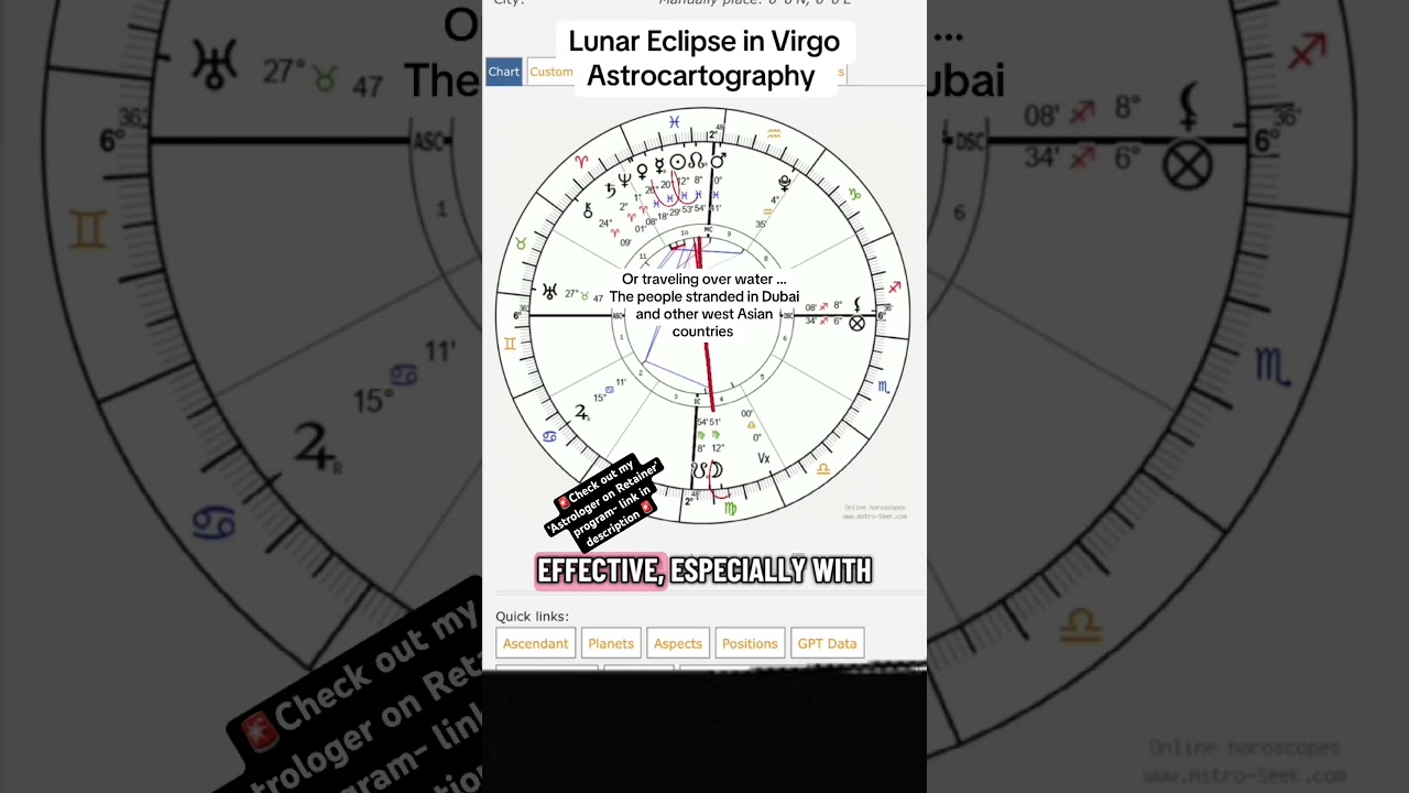 The Astrocartography of the Virgo Lunar Eclipse March 2026 #astrology #currentevents #lunareclipse