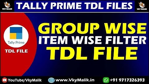 Stock Group wise Item Filter TDL File in Tally Prime | Tally prime Free TDL Download | Free TDL