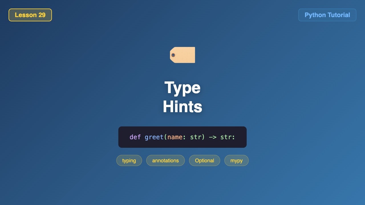 Python Type Hints - Annotate Variables, Functions & Classes (Tutorial ...