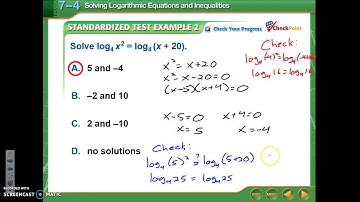 7.4 - Solving Logarithmic Equations and Inequalities