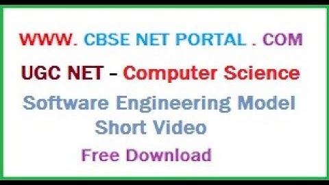 CBSE UGC NET Exam Computer Science - Software Engineering - Model