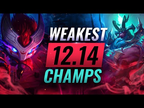 Lowest Win Rate Champions in LoL Patch 12.14 