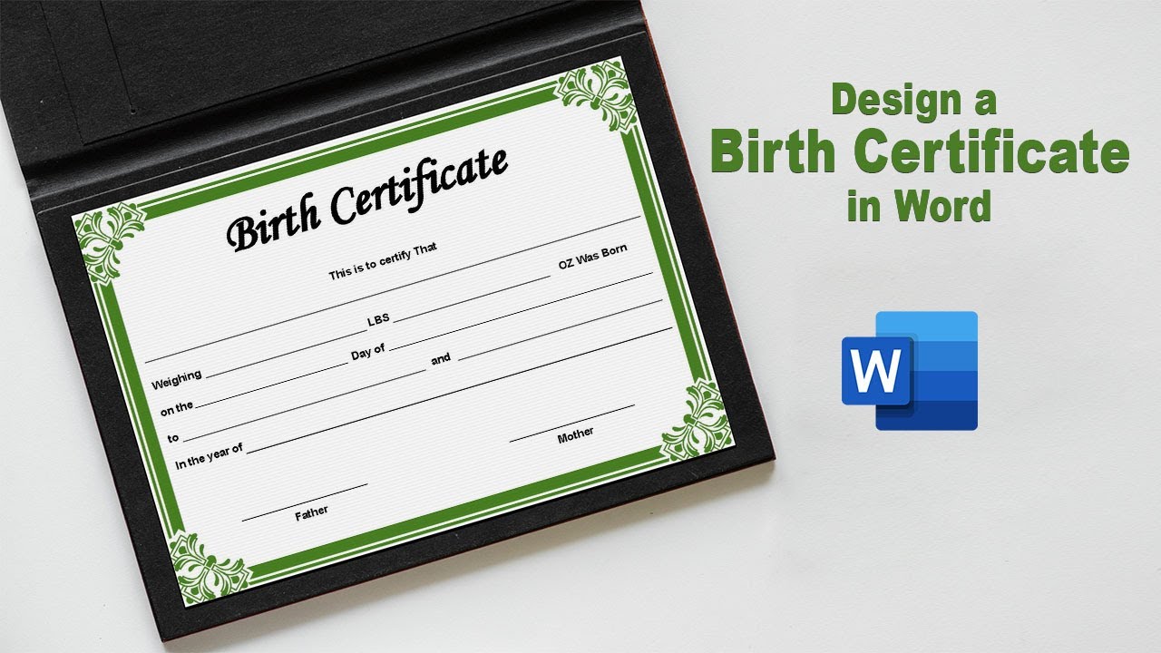 how-to-design-a-birth-certificate-using-microsoft-word-document-youtube